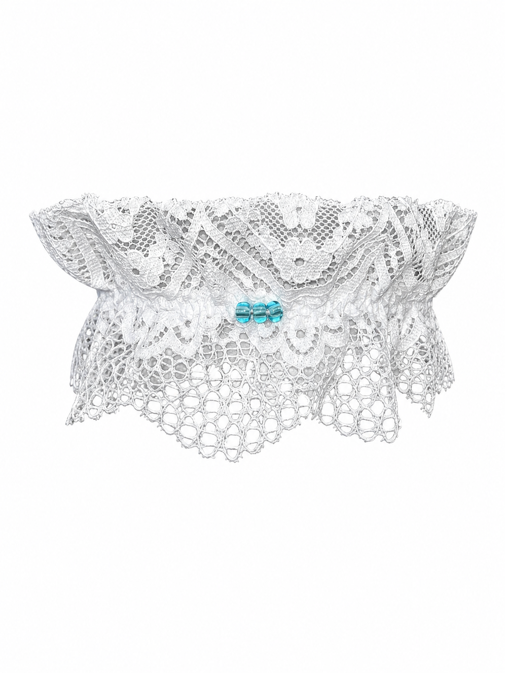 Bridal Garter with Pale Blue Beads