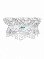 Bridal Garter with Pale Blue Beads