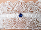Bridal Garter with Navy Stone