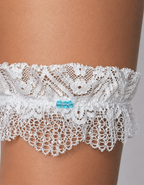 Bridal Garter with Pale Blue Beads