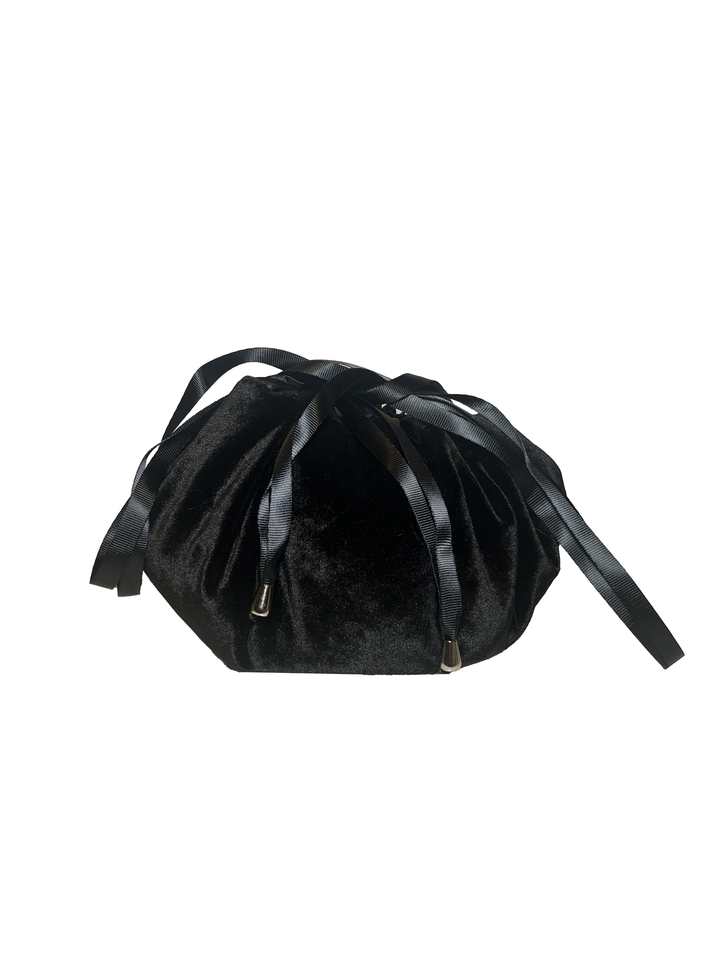 Black Velvet Travel Pouch with Drawstring Closure