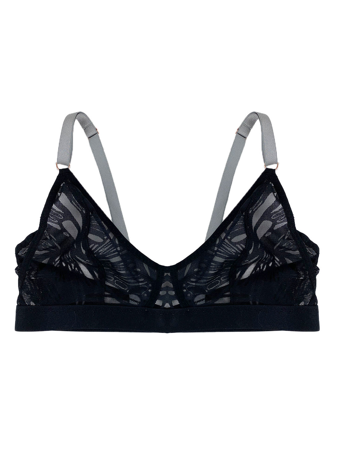 black lace bra against white backdrop