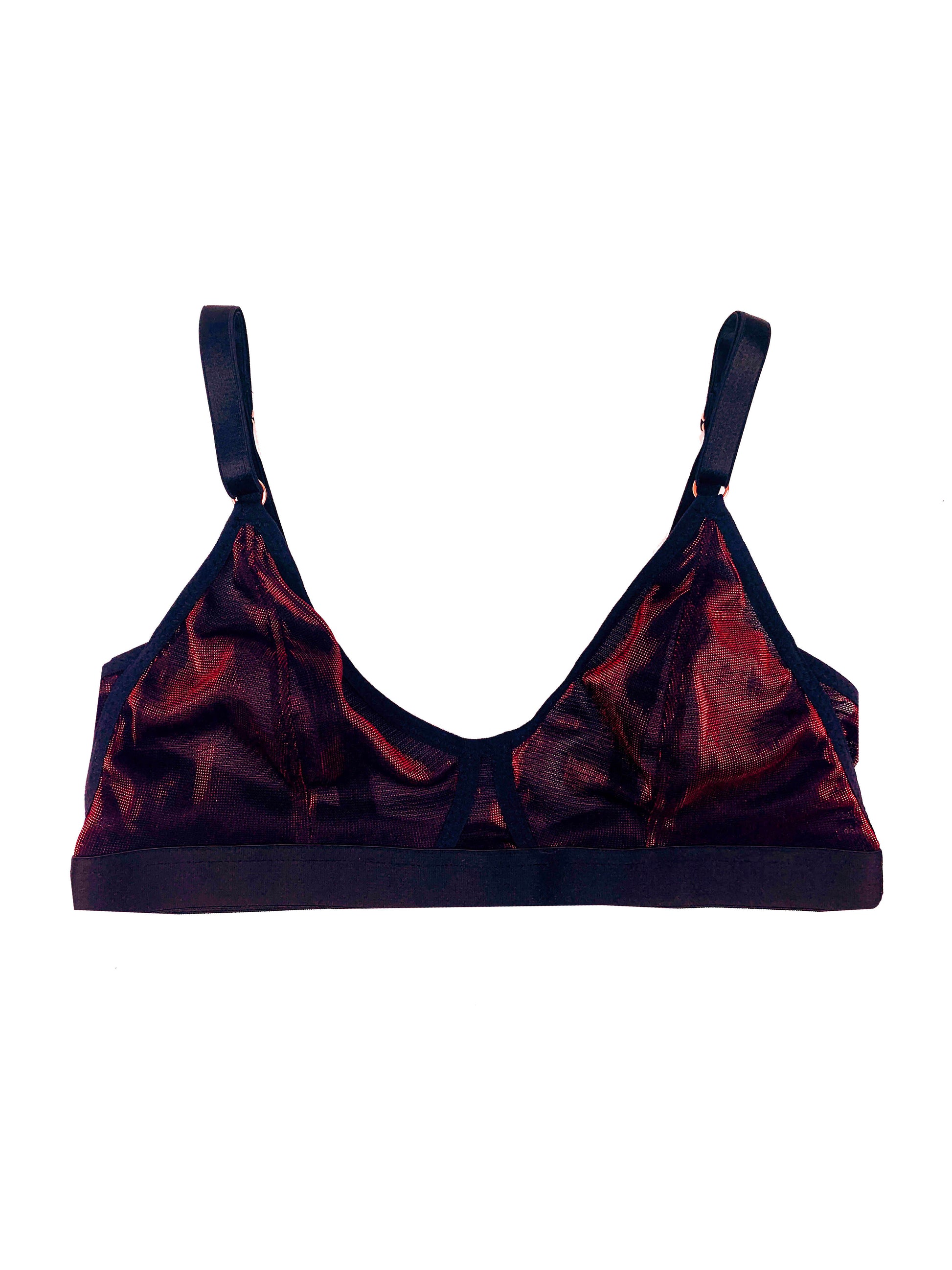 Metallic red material bralette