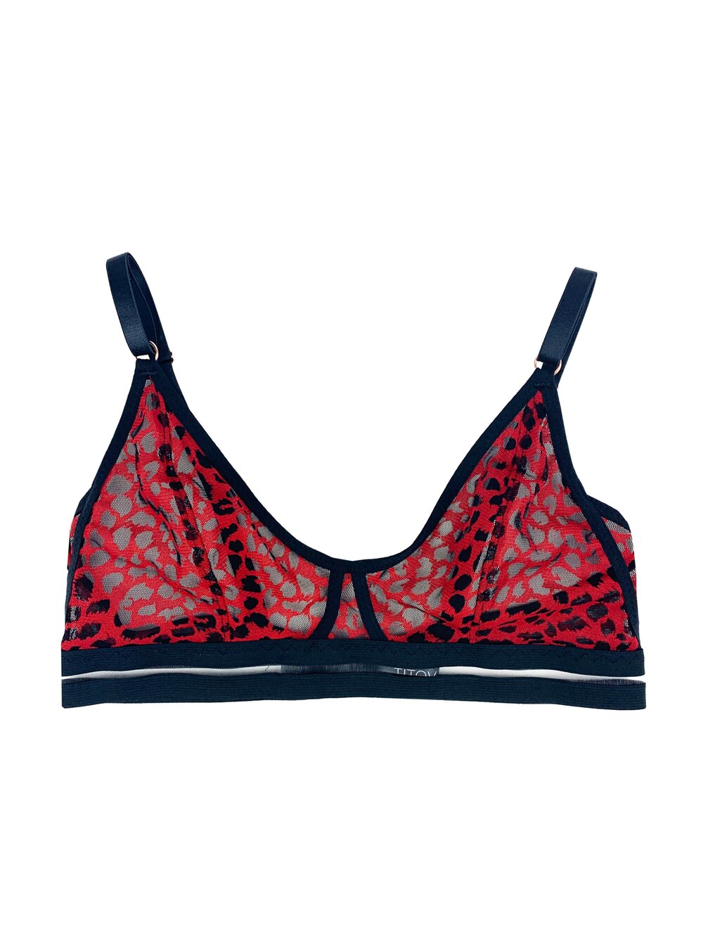 Semi sheer red leopard print 