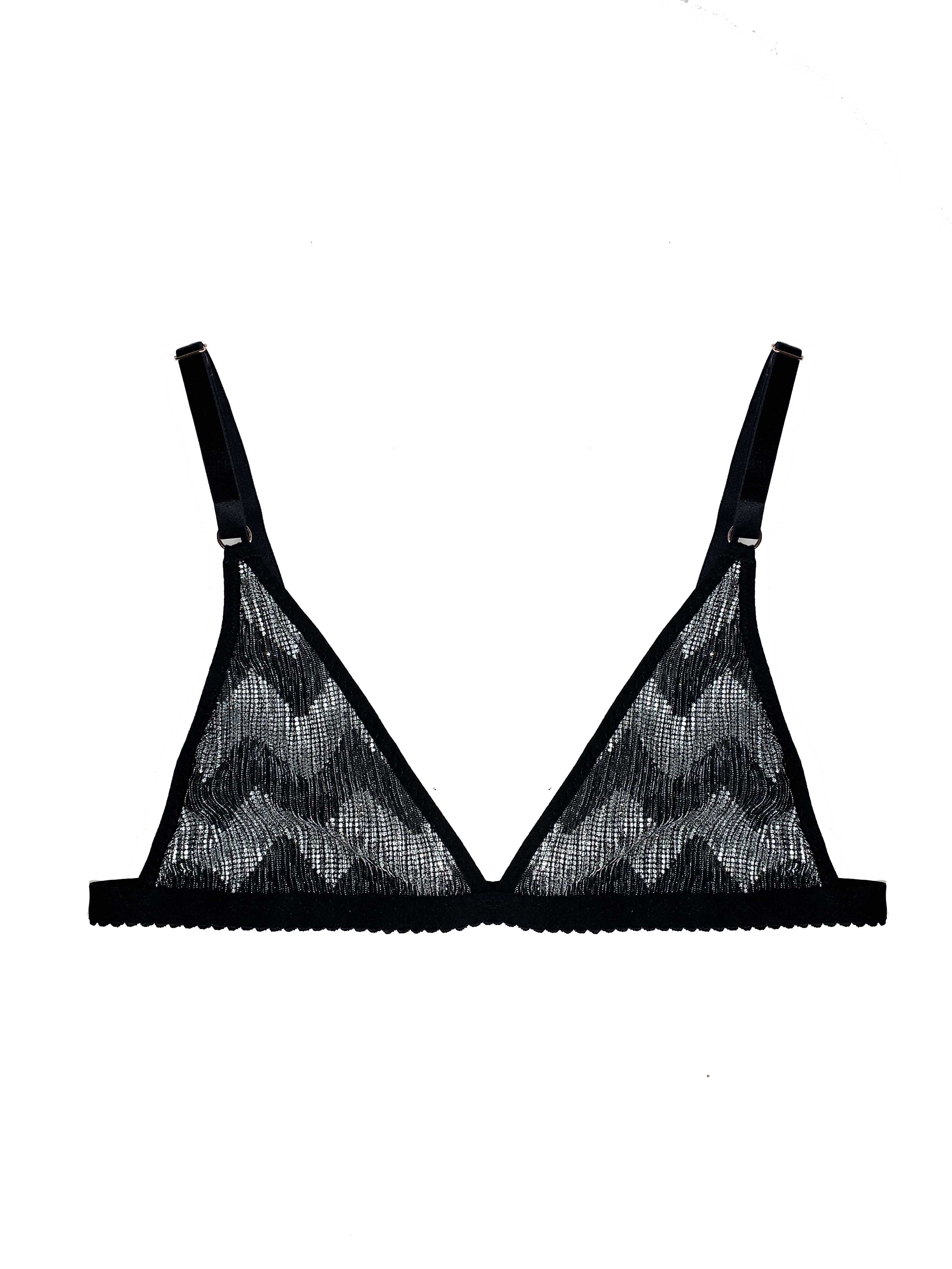 art deco chevron silver bralette 