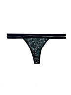 Green Lace Thong with Floral Pattern