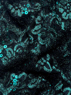 Green Lace Thong with Floral Pattern