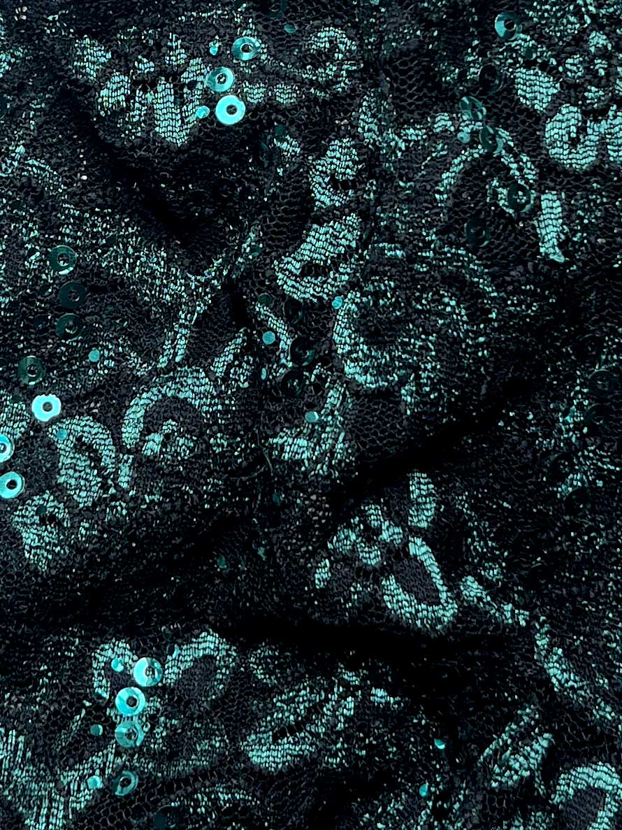 Green Lace Thong with Floral Pattern