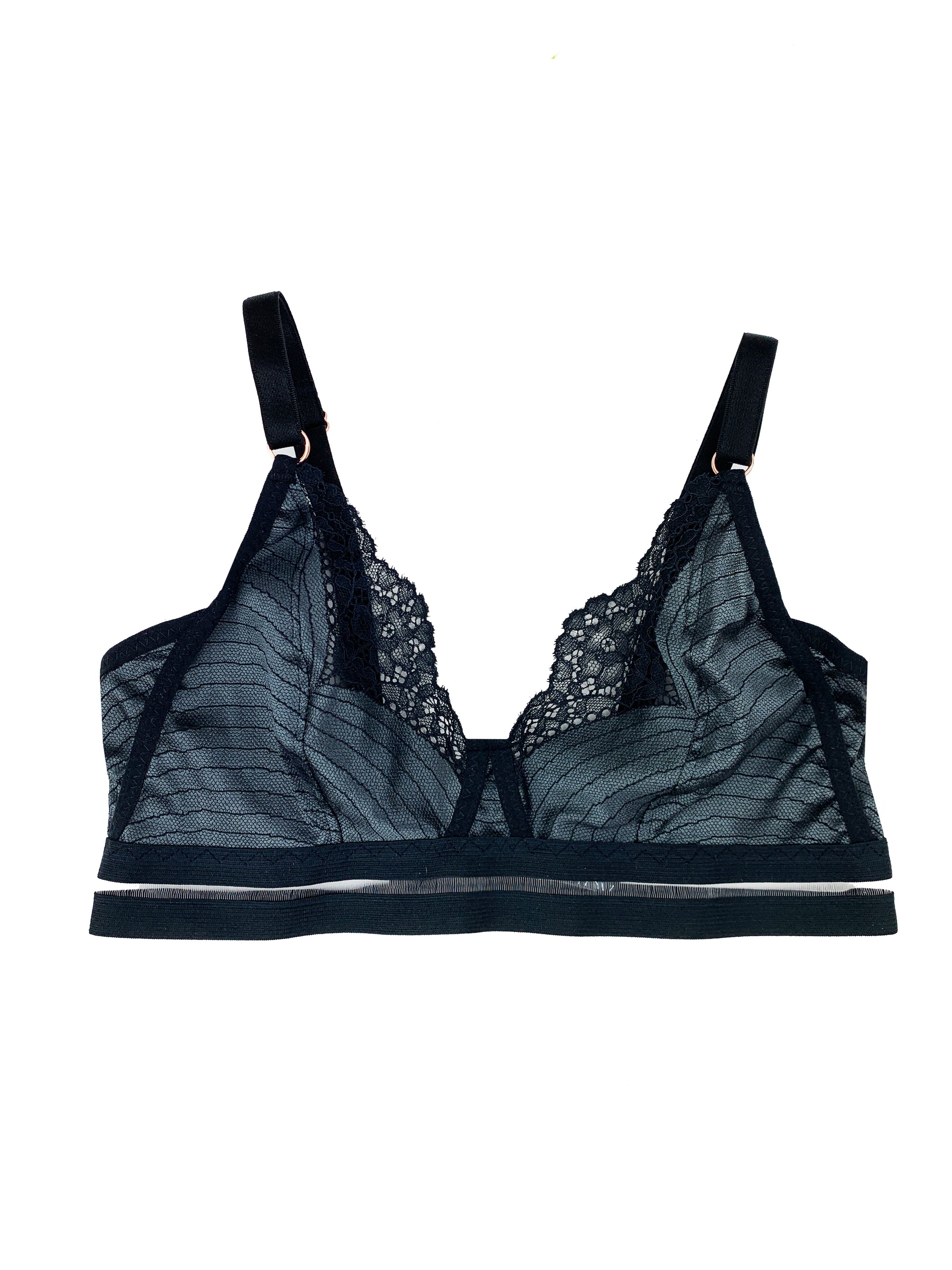 Dark grey bralette with lace