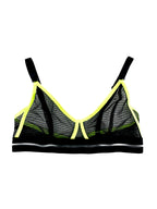 Black lace and neon trim bralette 