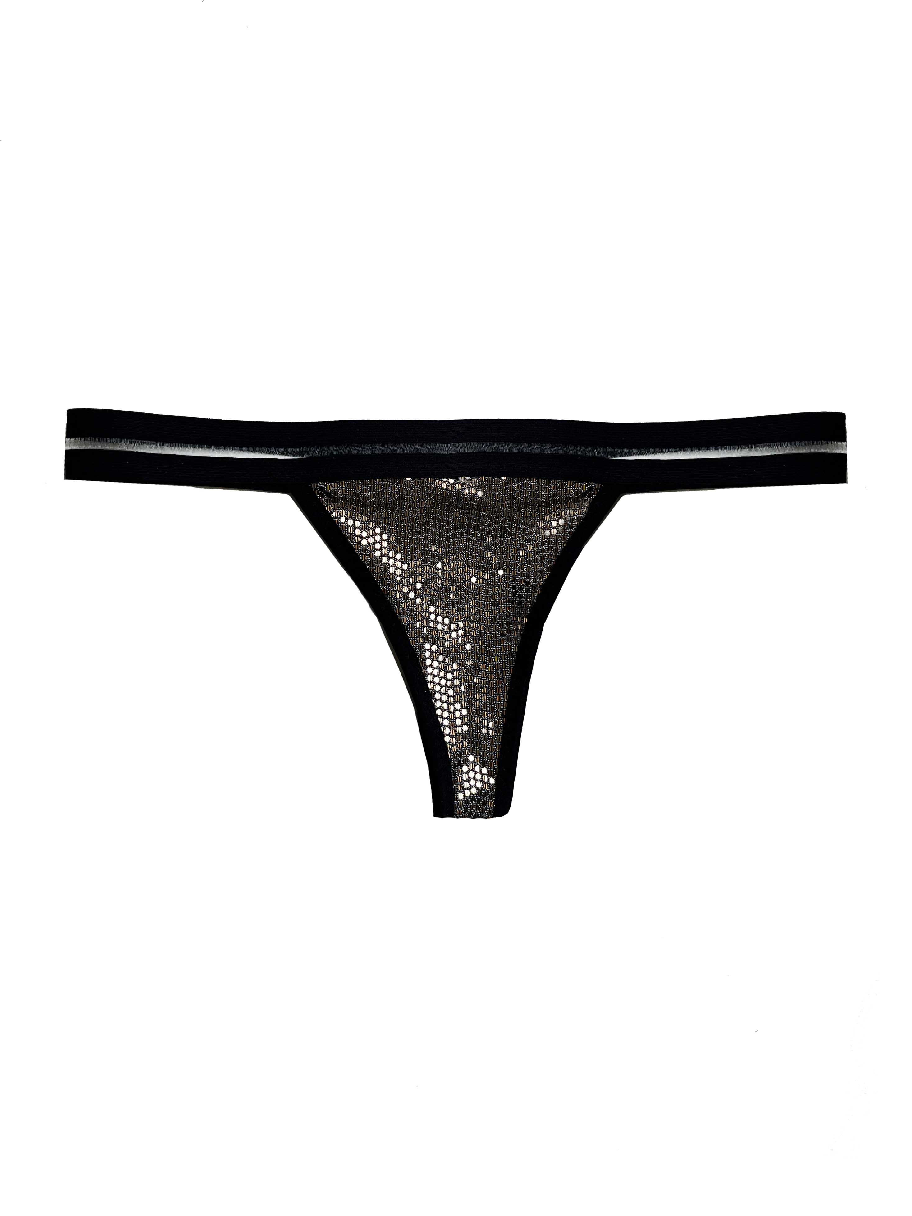 Jordan Black & Gold Mesh Thong