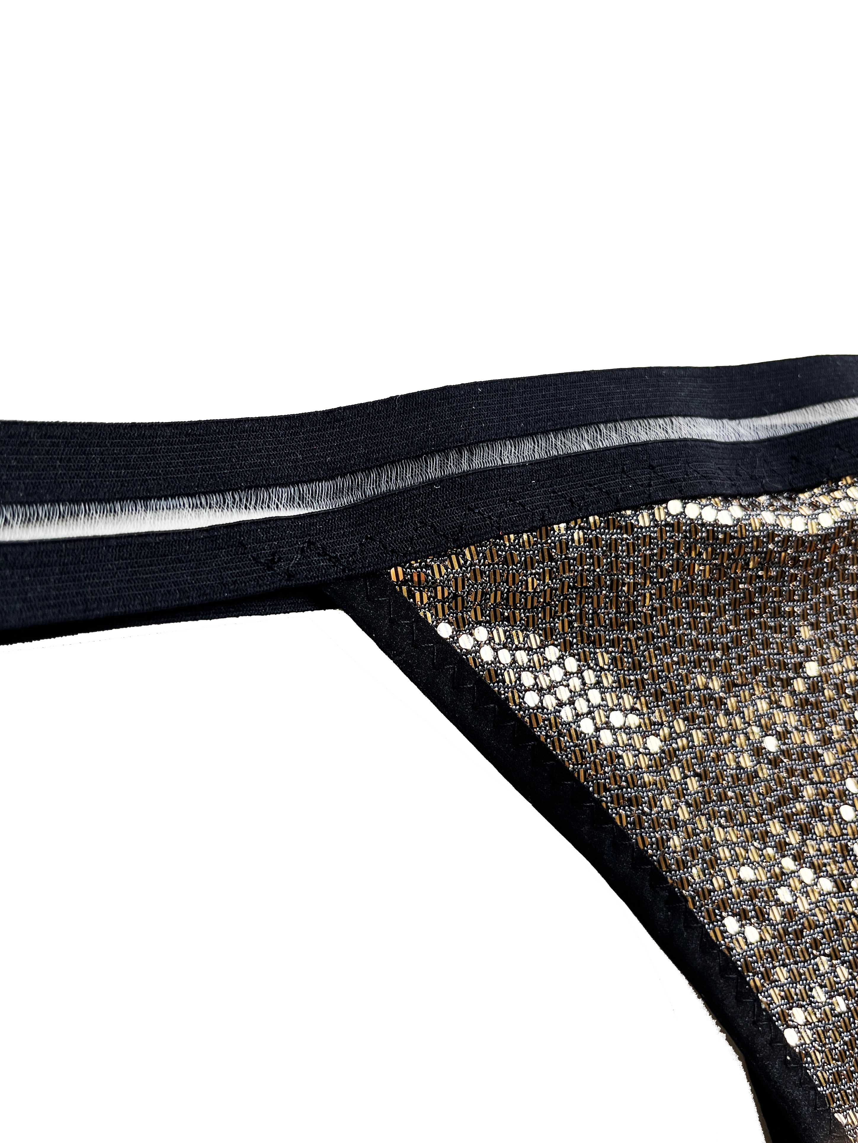 Jordan Black & Gold Mesh Thong