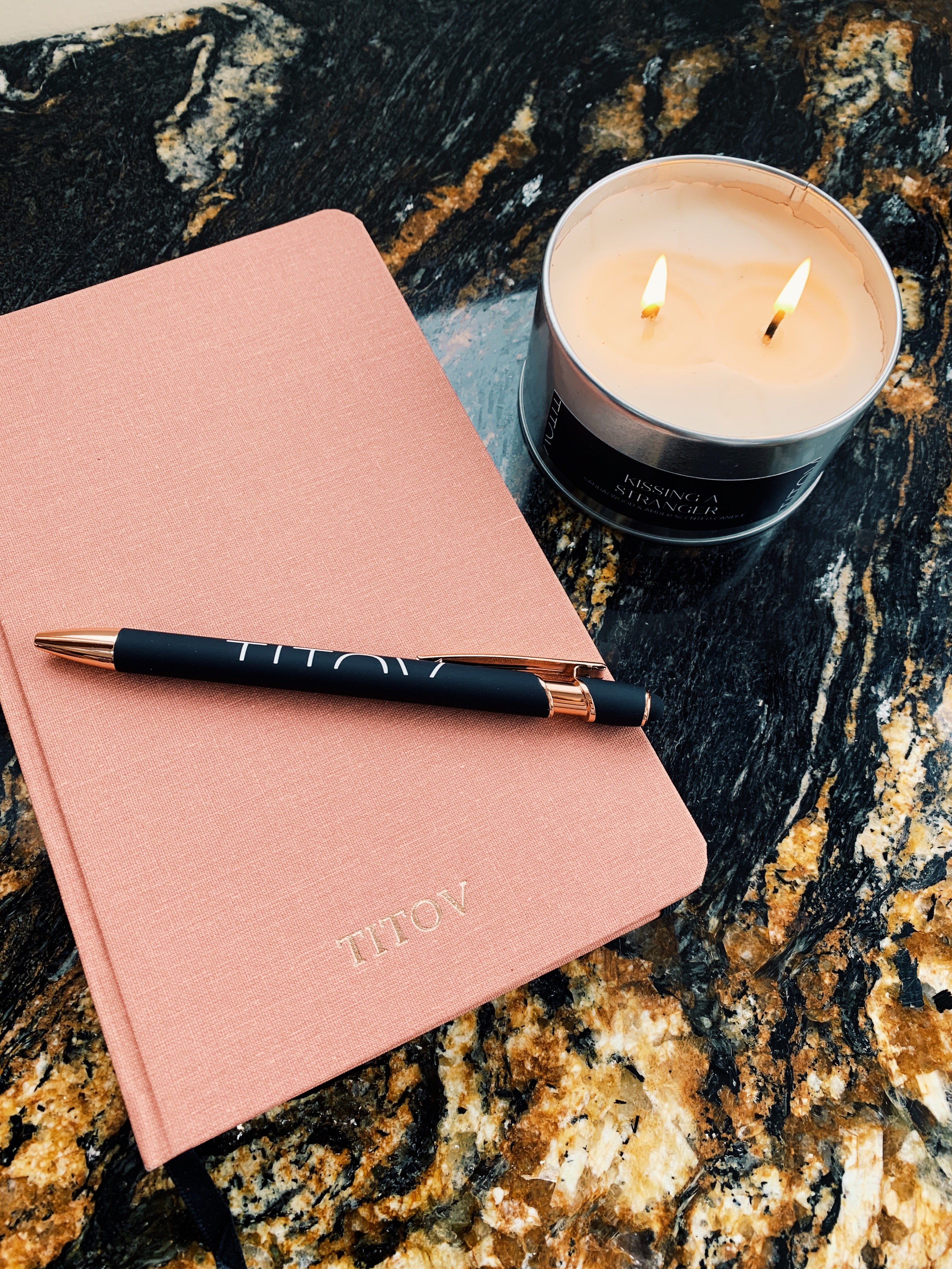 TITOV Signature Pen with Rose Gold Trim and Stylus