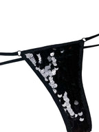 Nimisha Black Sequin Thong